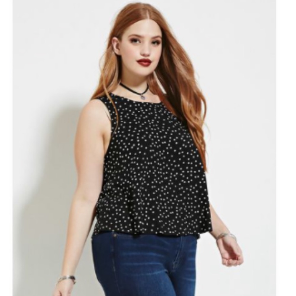 Forever 21 plus size polka dot tank top